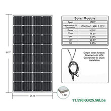 JKSVTF Solar Panel Kit,Solar Panels 100W Solar Panels, High Efficiency Monocrystalline Module Pv Power Charger, for Home, Camping, Boat, Carava