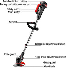 Handheld Lawn Mower Home Wireless Multifunctional Lithium Battery Lawn Mower Rechargeable Lawn Mower 2 Battery-2 Battery