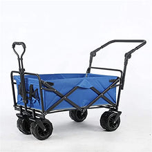 Camping Wagon Outdoor Utility Wagon Folding Garden Beach ping Camping Cart Garden Troey Carts Easy Set Up (Color : Red Size : One Szie) (Blue One Szie)