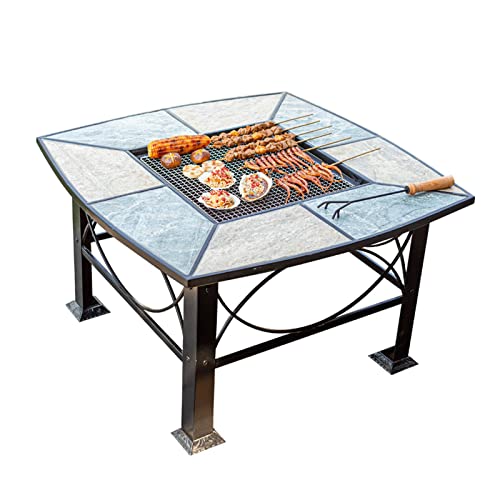 cfycfy987 Grilling Table Outdoor Barbecue Table Grill Yard Garden Iron Art Balcony Leisure Heating Brazier Outdoor