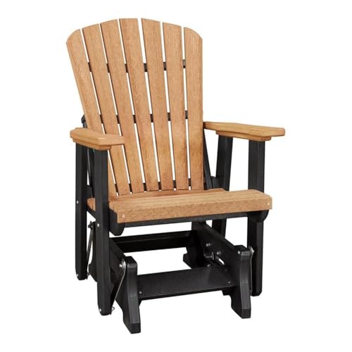 American Furniture Classics OS Home and Office Model 515CBK Fan Back Glider in Cedar with a Black Base