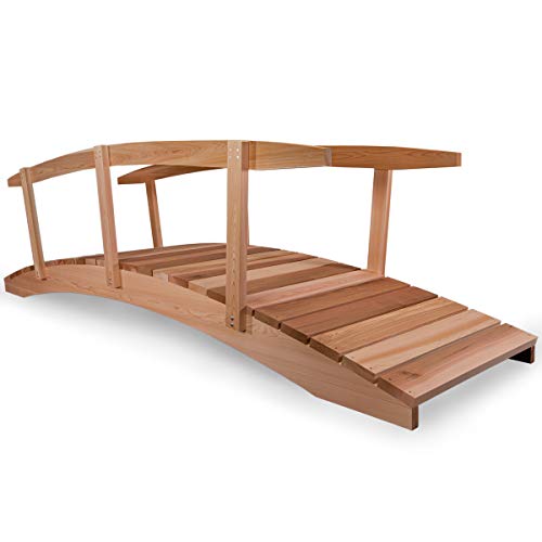 All Things Cedar 12-Ft Garden Bridge with Side Rails Natural Cedar