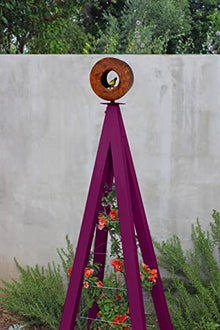 Modern Bird Feeder with Obelisk Trellis Regular (Aubergine) - Terra Trellis