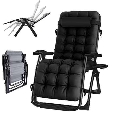 Lsoiup Sun Loungers for Garden, Patio Recliner Folding Reclining Chair Padded Seat, Pillow, Relaxing Chair for Sports Yard Patio Lawn Camping