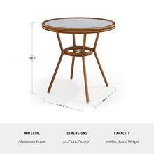 Martha Stewart Lily Pond 31.5" Round Bistro Dining Table, White/Navy