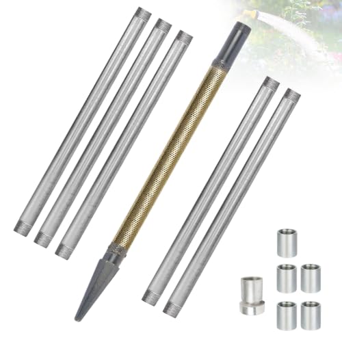 Biostatic Brass Sandpoint Water Well Kit, Heavy Duty 1-1/4 Inch NPT Copper Intake System, Eco Friendly Ground Extraction Hardware for Self Sufficient Homestead Lawn Irrigation(6.15 m (20.2ft) Kit)