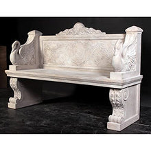 Design Toscano Neoclassical Swan Outdoor Garden Bench 5 Foot Ancient Ivory