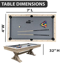 Freetime Fun 7 FT 3 in 1 Multi Game Pool Table with Dining Top Ping Pong Combo Rustic Oak