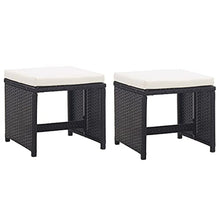 Heofavd 13 Piece Patio Dining Set Outdoor Furniture Rattan Black PE Wicker 9 Seater Rectangular Glass Table 8 Chairs 4 Stools 20 Cushions All Weather Garden Bistro for Backyard Balcony Porch