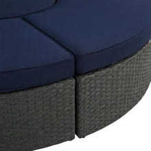 Outdoor Escape Blue Outdoor Daybed with Cushioned Backrest, Durable Frame, Connects from 4 Pieces, Comfortable Seat Height, Perfect for Patio and Garden Lounging