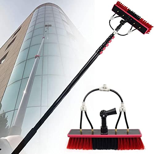 Window Cleaning Pole, Water Fed Telescopic Brush,Outdoor Window Cleaner, Cleaning Photovoltaic and Solar Panels ,24FT/7.2M