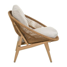 Papasan Style Faux Rattan Patio Lounge Chair w/Removable Cushions for Garden, All Weather Outdoor Accent Chair w/Ergonomic Curved Backrest & Wood Textured Iron Frame for Porch (Set of 2)