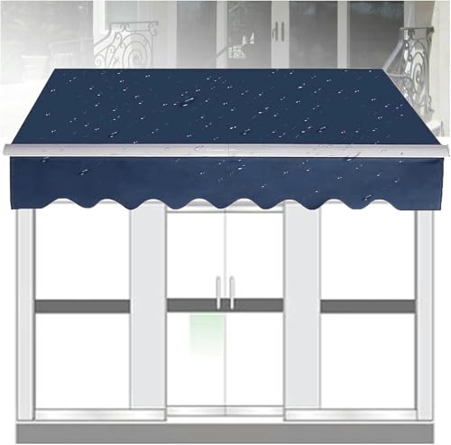 Manual Retractable Awning Door Window Awning Shelter Outdoor Canopy Home Deck Canopy with Manual Crank Handle（Frame Included ）