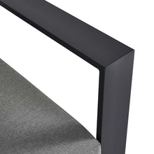 Modway Tahoe Aluminum Modular Right-Facing Outdoor Patio Loveseat in Gray Charcoal with Weather-Resistant Cushions, Couch for Garden Backyard, Poolside