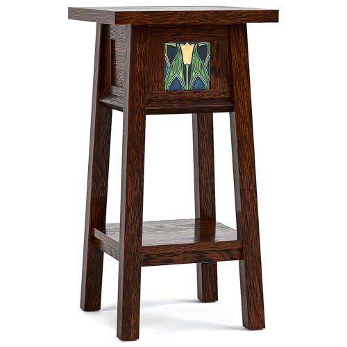 Stickley 125th Anniversary Floral Tile 24-Inch Plant Stand / Drink Table