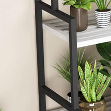 Rectangle 3 Tier Plant Shelf Large Metal Plant Stand Garden Display Shelf Black Simple Flower Pot Holder Multifunctional Storage Rack Rustproof Waterproof Flower Stand For Patio Balcony Yard