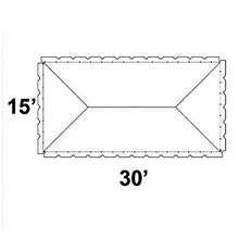 TentandTable 15' x 30' Replacement West Coast Tent Top, White