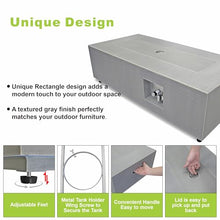42" Outdoor Propane Fire Pit Table Rectangle Gas Firepit for Outside Patio