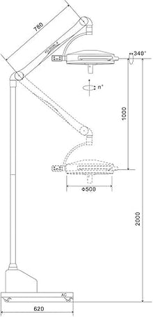 Shogoody 108W LED Shadowless Exam Light Lamp Floor Stand KD-2036L-3 White