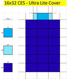 YARD GUARD 16'x32' Blue Mesh Inground Safety Pool Cover with Center End Steps