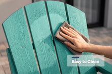 Patio Kingdom All-Weather HDPE Rocking Adirondack Chairs Set of 2, Heavy Duty Folding Patio Rocker Chairs with Ergonomic High Back, 2-Piece Outdoor Lounge Seating for Front Porch Yard, Aruba Blue