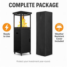 41000 BTU Propane Patio Heater with Stainless Steel & Glass