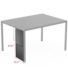 Adjustable Louvered Pergola with Crank-Controlled Roof & Integrated Drainage for Garden Patio, Heavy-Duty Patio Cover with Galvanized Steel Louvers for Backyard Party (1/3 10FT Side)