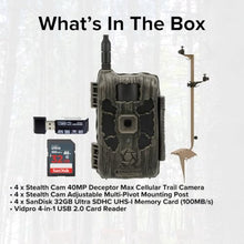 Stealth Cam 40MP Deceptor Max Cellular Trail Camera Bundle with Adjustable Mounts and Accessories