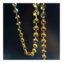 JUIYU Garden Suncatchers 100m/lot Gold Yellow k9 Crystal Octagon Beads in 2 Holes Garland Strands Chandelier Crystal Parts- DIY Curtain Decoration Handmade Pendant Necklaces