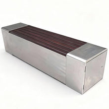 JS Ellie Outdoor Bench with Storage Function, Featuring Solid Wood seat and Metal Frame, with Doors on Both Sides, Suitable for Parks, patios, and porches 150cm
