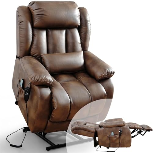 UOPYNE Dual Motor Power Lift Recliner with Lumbar Heat for Elderly