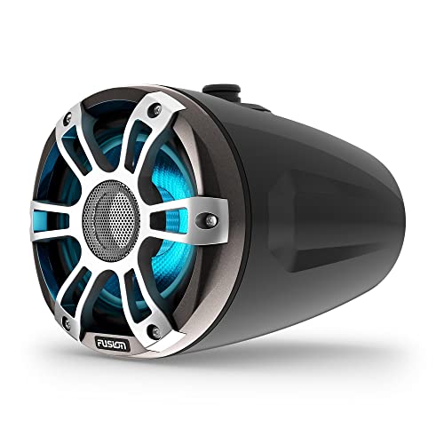 Fusion Garmin Signature Series 3i 6.5" 230-Watt CRGBW Marine Wake Tower Speakers Black (Pair)