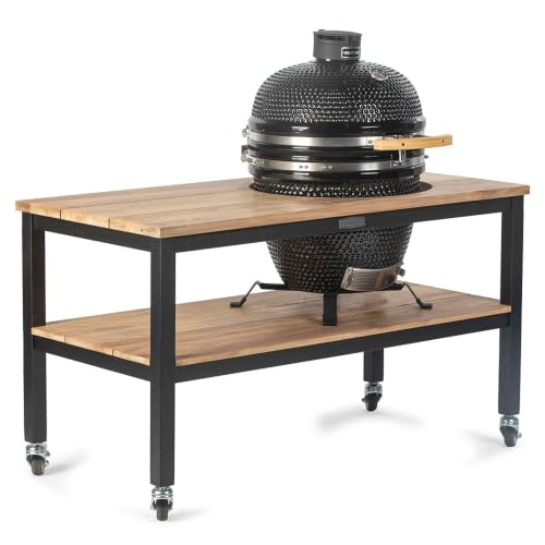 Ash & Ember 18" Kamado Grill with Table Nest Stand & Aluminum Table