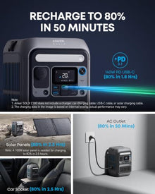 Anker SOLIX C300 Portable Power Station, 288Wh Solar Generator for Camping