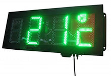 GOWE large size outdoor waterproof 8inch 4digits green color time and temperature clock Color:Green