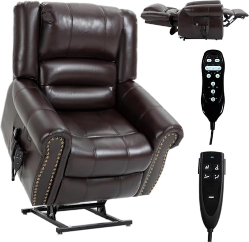 HTERWQEA Dual Motor Power Lift Recliner with Massage, Heat & USB Ports