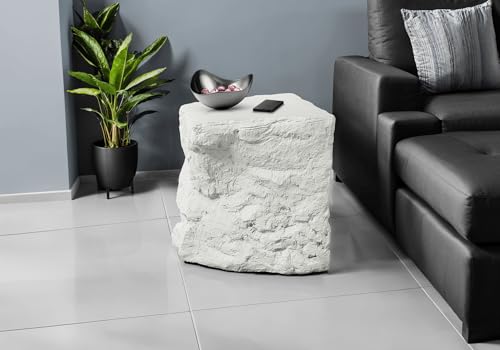 Seeheool Modern Outdoor Side Table with Magnesium Oxide for Patio Backyard Garden Pool Porch Lawn 22.25" x 22.25" x 24.75" White