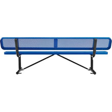 Global Industrial 8'L Heavy Duty Outdoor Steel Picnic Bench with Backrest