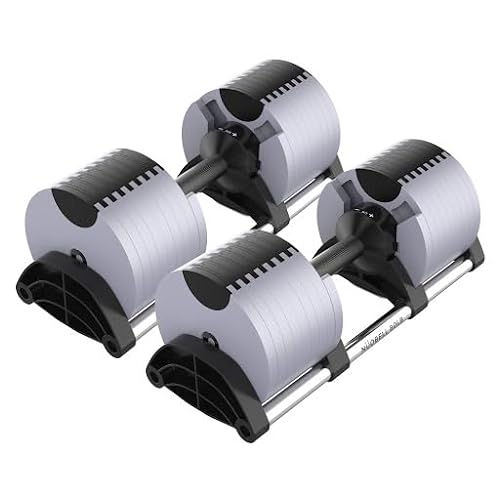 FF Finer Form NUOBELL Adjustable Dumbbell Pair 5-80 lbs Ash