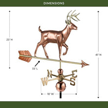 Good Directions White Tail Buck / Deer Weathervane, Pure Copper, Rooftop, Roof Décor, Wildlife