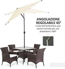 QZQHNYJ Patio Tilt Umbrella, Sun Parasol Outdoor Garden Sun Shade Aluminium Frame with Crank 2.7M Waterproof Patio Umbrella for Balcony Courtyard Lawn