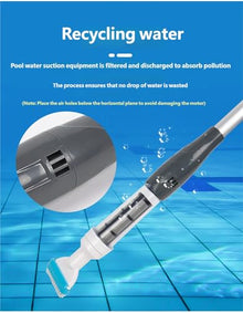zcjysqav Cordless Handheld Pool Vacuum Telescopic Pole, Rechargeable for Above/In-Ground Pools & Spa