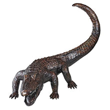 Design Toscano Gator on the Prowl Spitting Bronze Alligator Garden Statue Bronze