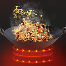 UWYTGF Iron Wok with Wooden Lid, Outdoor Stove Household Cooking Pot Made of Iron, Diameter 44 Cm