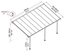 Palram - Canopia Feria 10' x 18' Patio Cover Canopy Awning, White/White