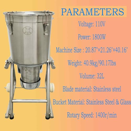 BEILOCKERY 110V 32L Meat and Vegetable Blender Silver