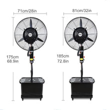 CUTPOIY Heavy Duty Pedestal Misting Fan, Outdoor Cooling Fan with 11 Gallon Water Tank for Patio, Restaurant, Gym, Warehouse, 65cm/26in