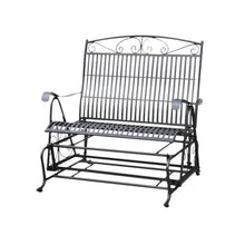 International Caravan Iron Patio Glider Loveseat in Black