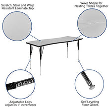 Flash Furniture Emmy 86" Oval Wave Laminate Activity Table Set with 16" Student Stack Chairs Grey