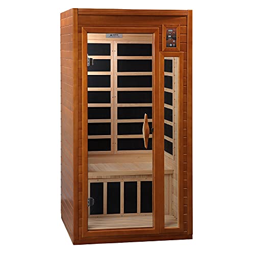 Dynamic Barcelona 1-2 Person Hemlock Wood Low EMF FAR Infrared Sauna Dark Honey Stain